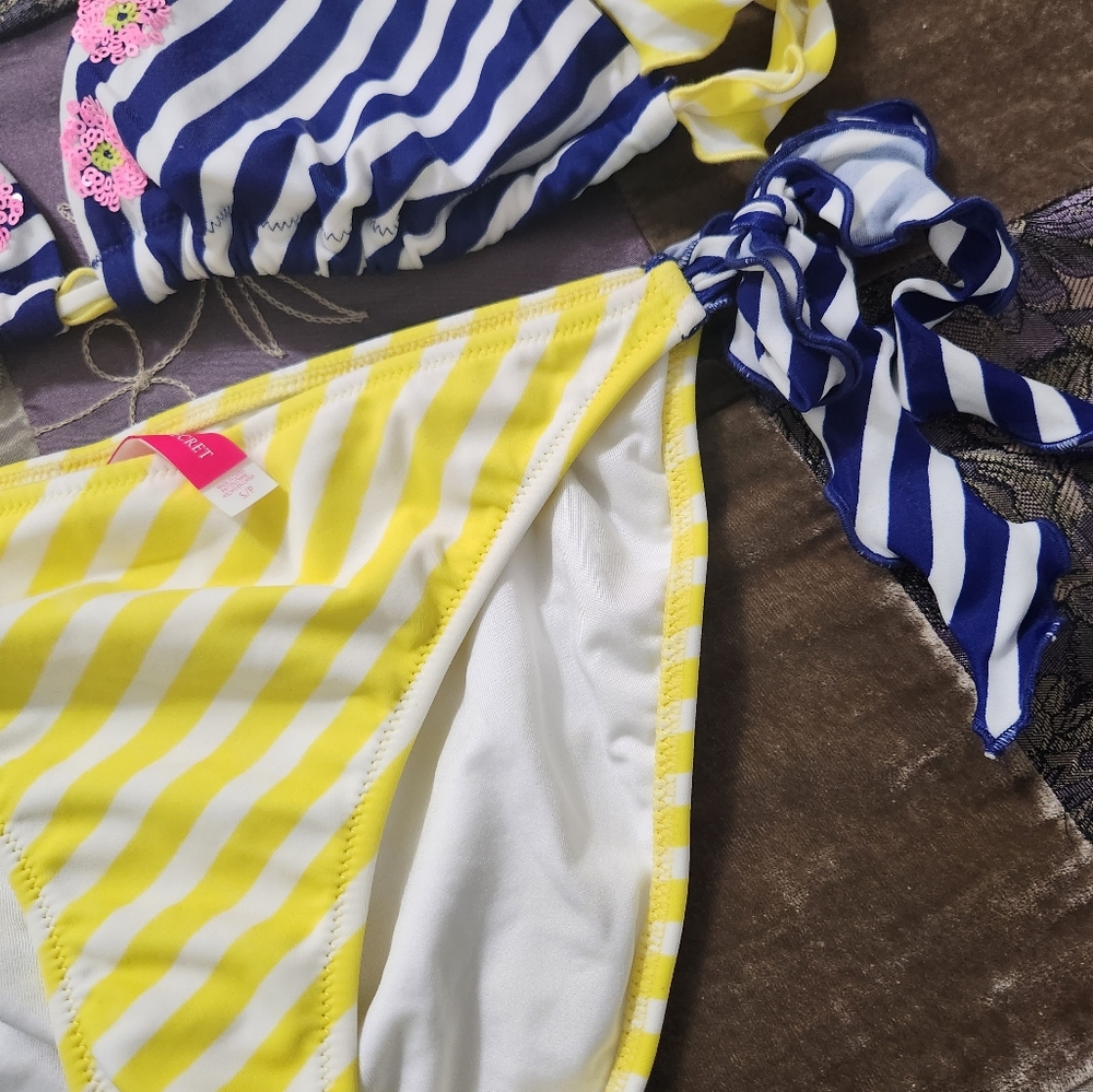 Victoria's Secret Stripe & Sequin Triangle Bikini - image 7